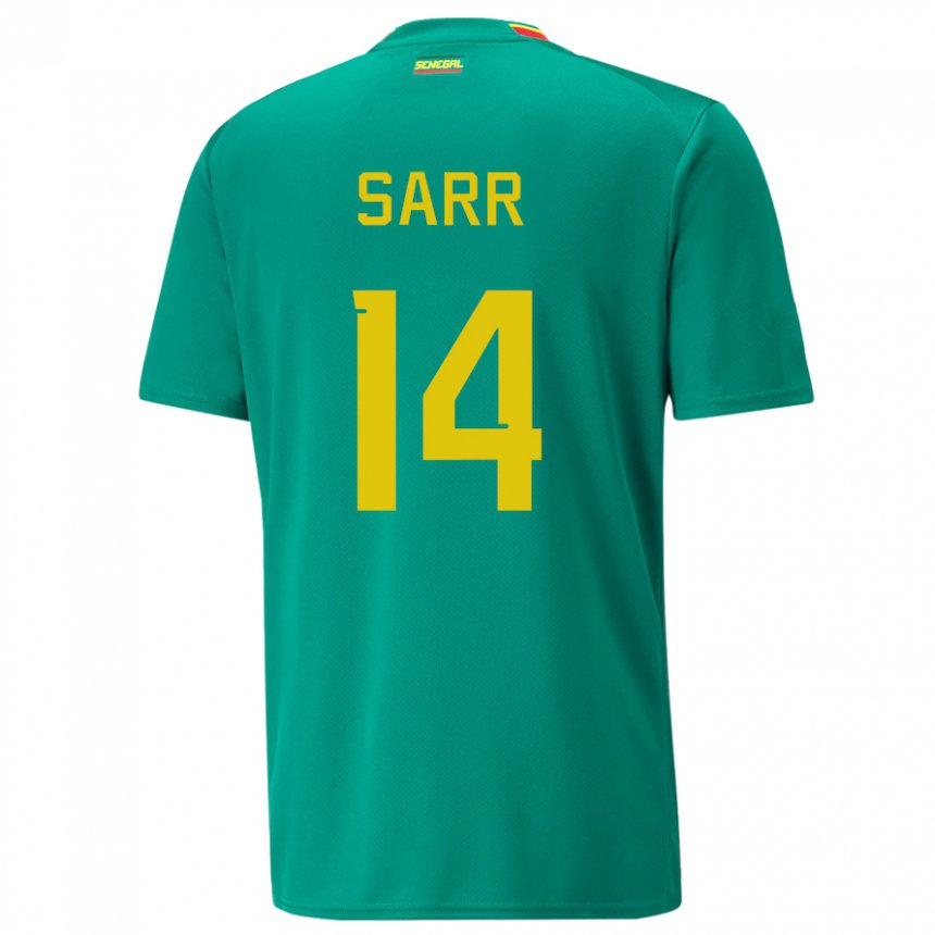 Niño Camiseta Senegal Pape Sarr #14 Verde 2ª Equipación 22-24 La Camisa Chile