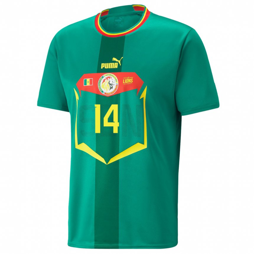 Niño Camiseta Senegal Pape Sarr #14 Verde 2ª Equipación 22-24 La Camisa Chile