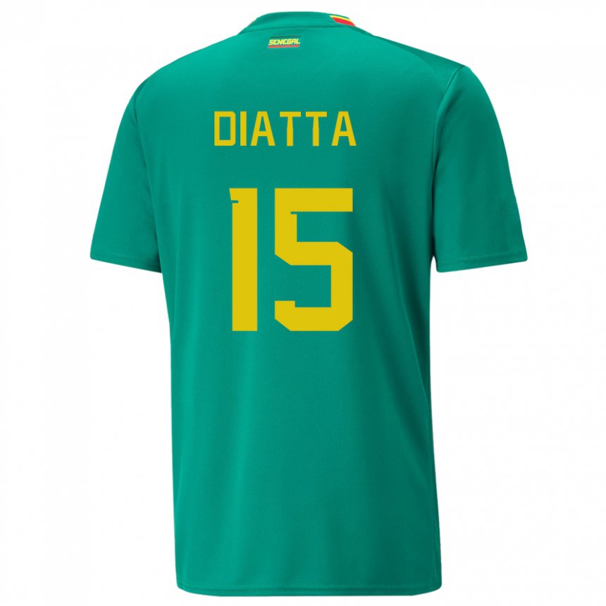 Niño Camiseta Senegal Krepin Diatta #15 Verde 2ª Equipación 22-24 La Camisa Chile