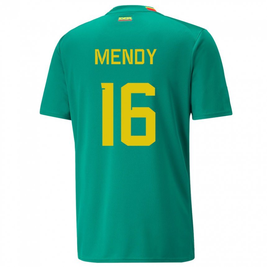 Niño Camiseta Senegal Edouard Mendy #16 Verde 2ª Equipación 22-24 La Camisa Chile