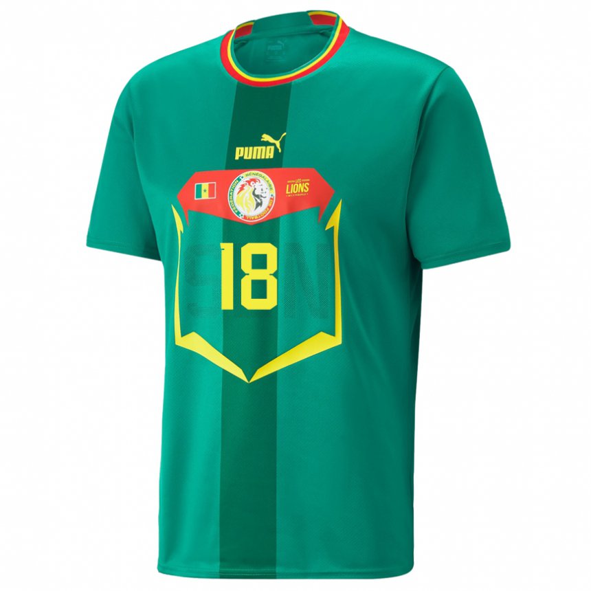 Niño Camiseta Senegal Ismaila Sarr #18 Verde 2ª Equipación 22-24 La Camisa Chile