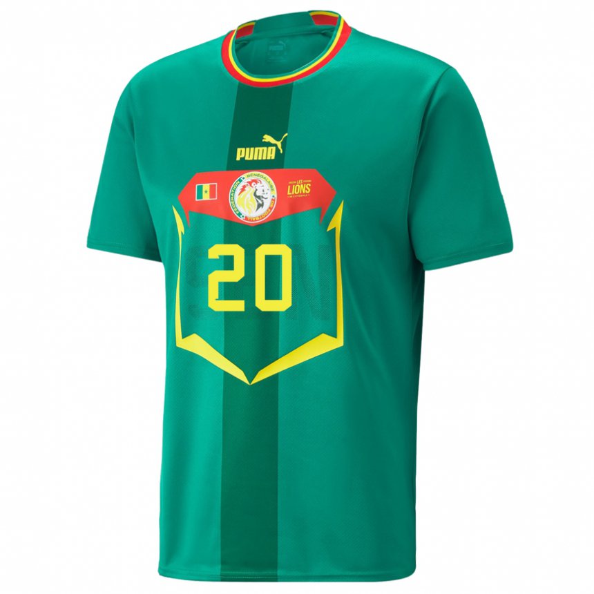 Niño Camiseta Senegal Bamba Dieng #20 Verde 2ª Equipación 22-24 La Camisa Chile