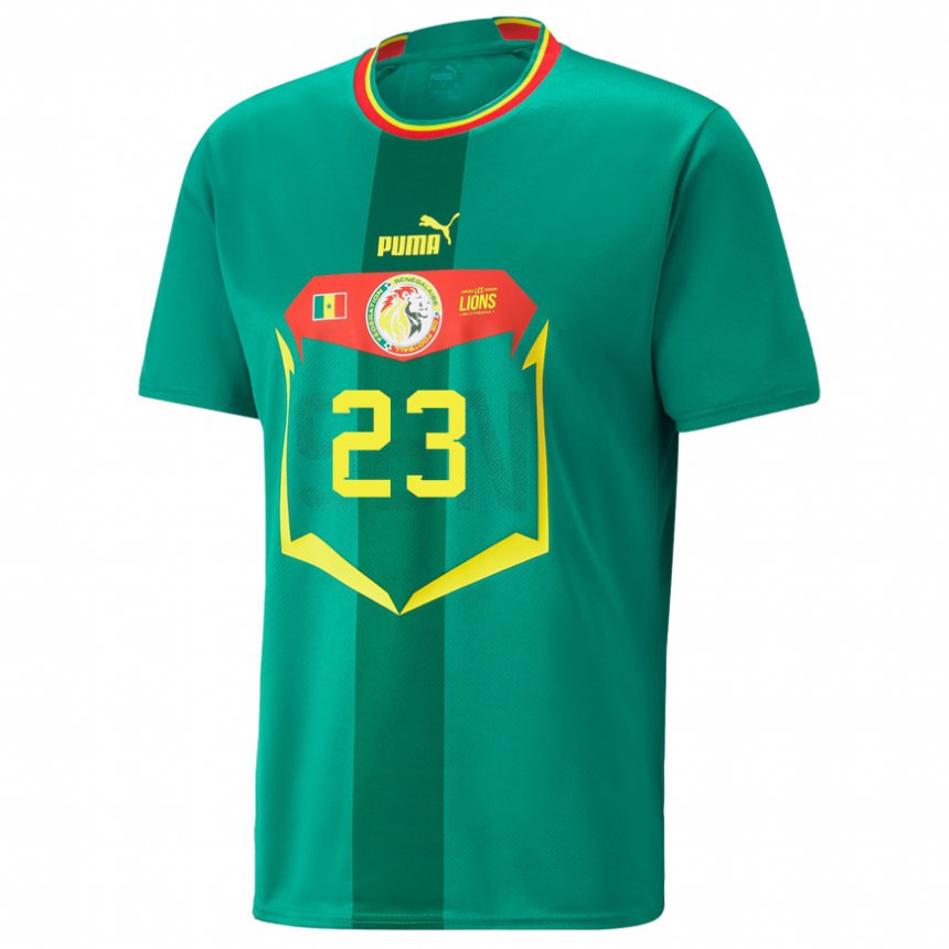 Niño Camiseta Senegal Alfred Gomis #23 Verde 2ª Equipación 22-24 La Camisa Chile