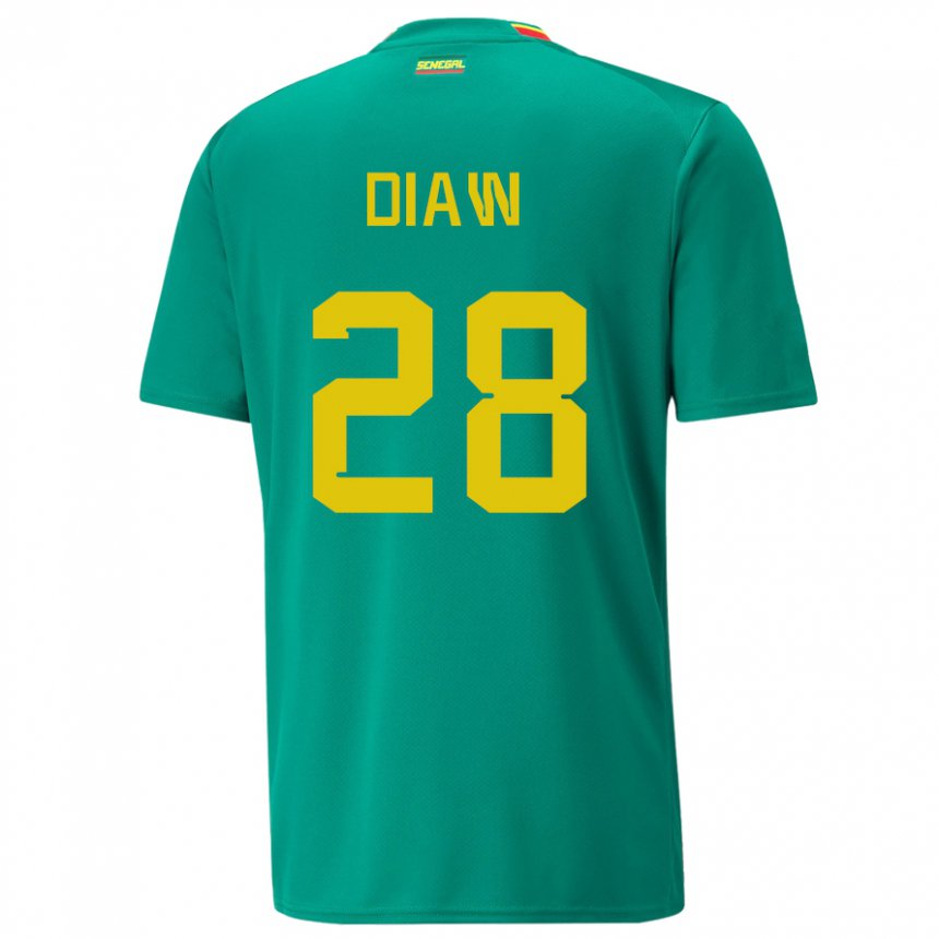 Niño Camiseta Senegal Mory Diaw #28 Verde 2ª Equipación 22-24 La Camisa Chile