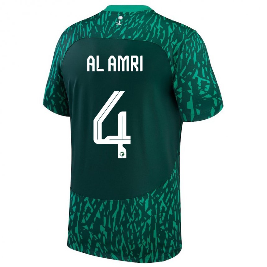 Niño Camiseta Arabia Saudita Abdulelah Al Amri #4 Verde Oscuro 2ª Equipación 22-24 La Camisa Chile