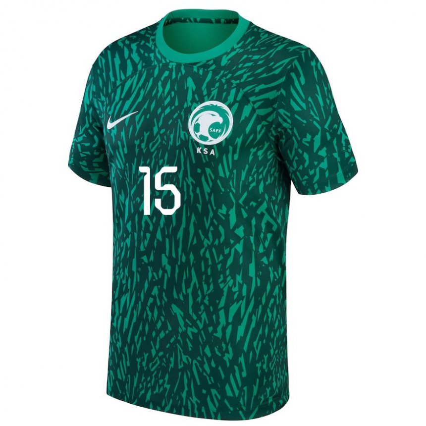 Niño Camiseta Arabia Saudita Ali Al Hassan #15 Verde Oscuro 2ª Equipación 22-24 La Camisa Chile