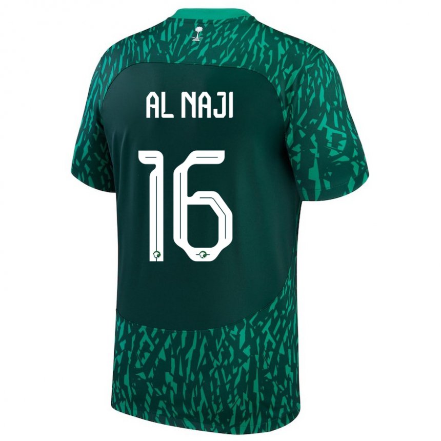 Niño Camiseta Arabia Saudita Sami Al Naji #16 Verde Oscuro 2ª Equipación 22-24 La Camisa Chile