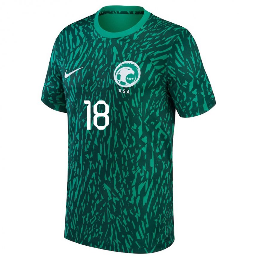 Niño Camiseta Arabia Saudita Nawaf Al Abid #18 Verde Oscuro 2ª Equipación 22-24 La Camisa Chile