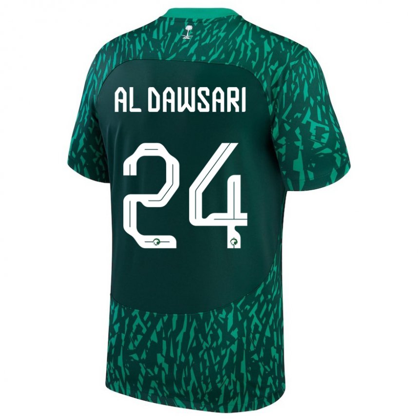 Niño Camiseta Arabia Saudita Nasser Al Dawsari #24 Verde Oscuro 2ª Equipación 22-24 La Camisa Chile