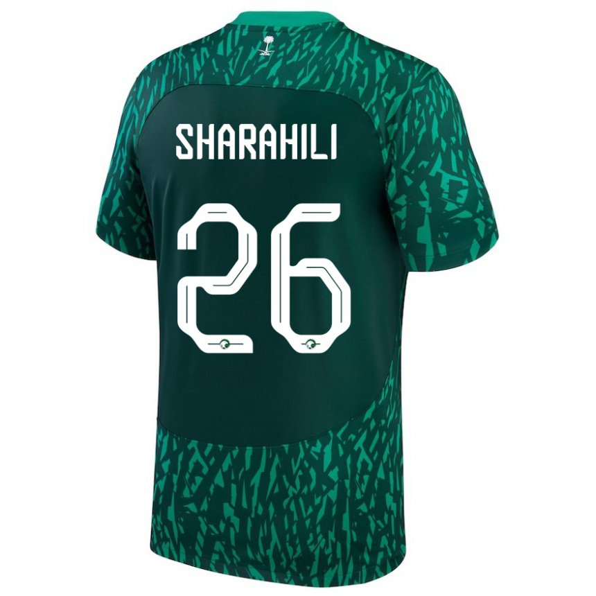 Niño Camiseta Arabia Saudita Riyadh Sharahili #26 Verde Oscuro 2ª Equipación 22-24 La Camisa Chile