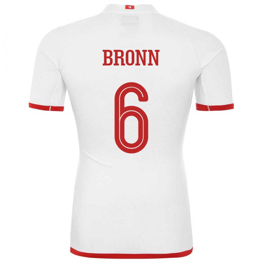 Niño Camiseta Túnez Dylan Bronn #6 Blanco 2ª Equipación 22-24 La Camisa Chile