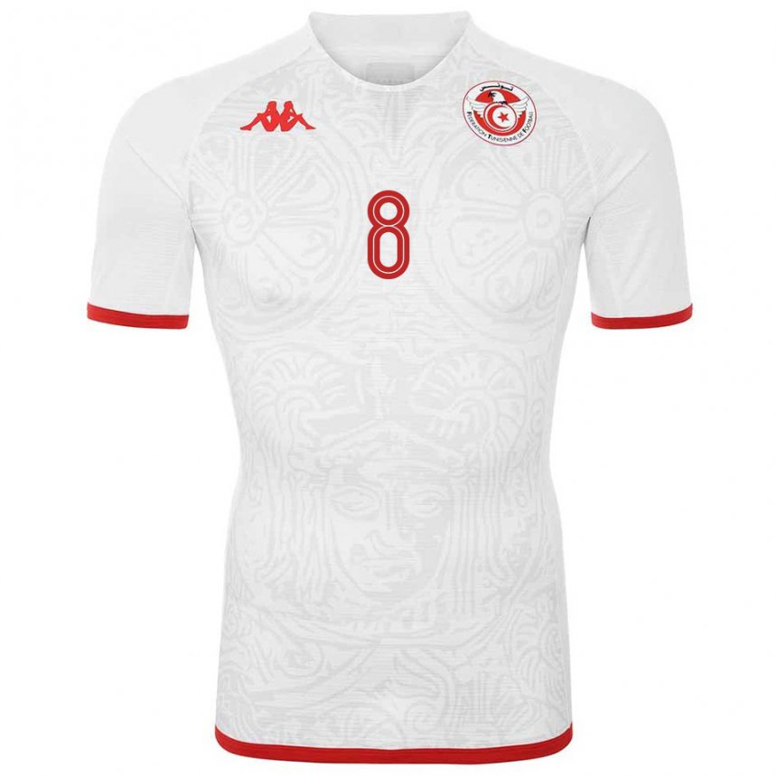 Niño Camiseta Túnez Saif Eddine Khaoui #8 Blanco 2ª Equipación 22-24 La Camisa Chile