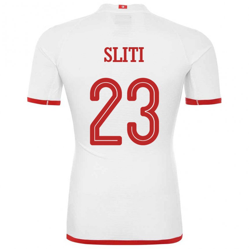 Niño Camiseta Túnez Naim Sliti #23 Blanco 2ª Equipación 22-24 La Camisa Chile