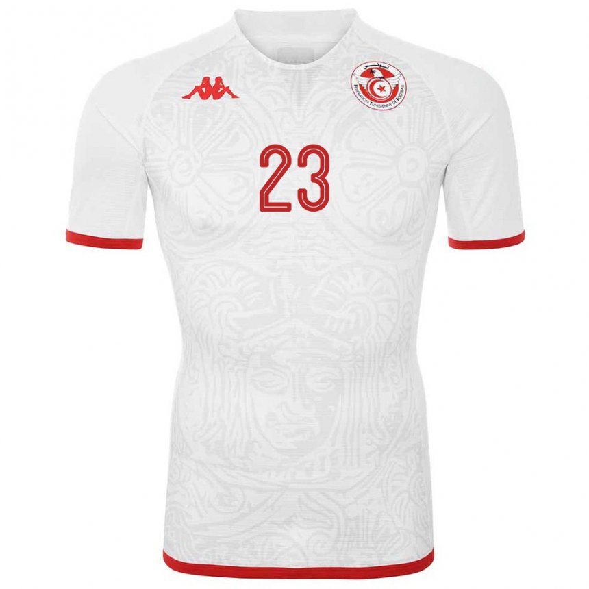 Niño Camiseta Túnez Naim Sliti #23 Blanco 2ª Equipación 22-24 La Camisa Chile