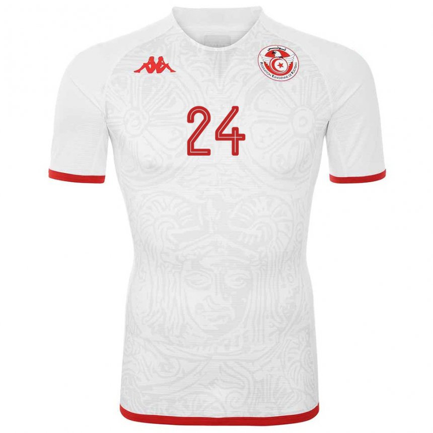 Niño Camiseta Túnez Rami Kaib #24 Blanco 2ª Equipación 22-24 La Camisa Chile