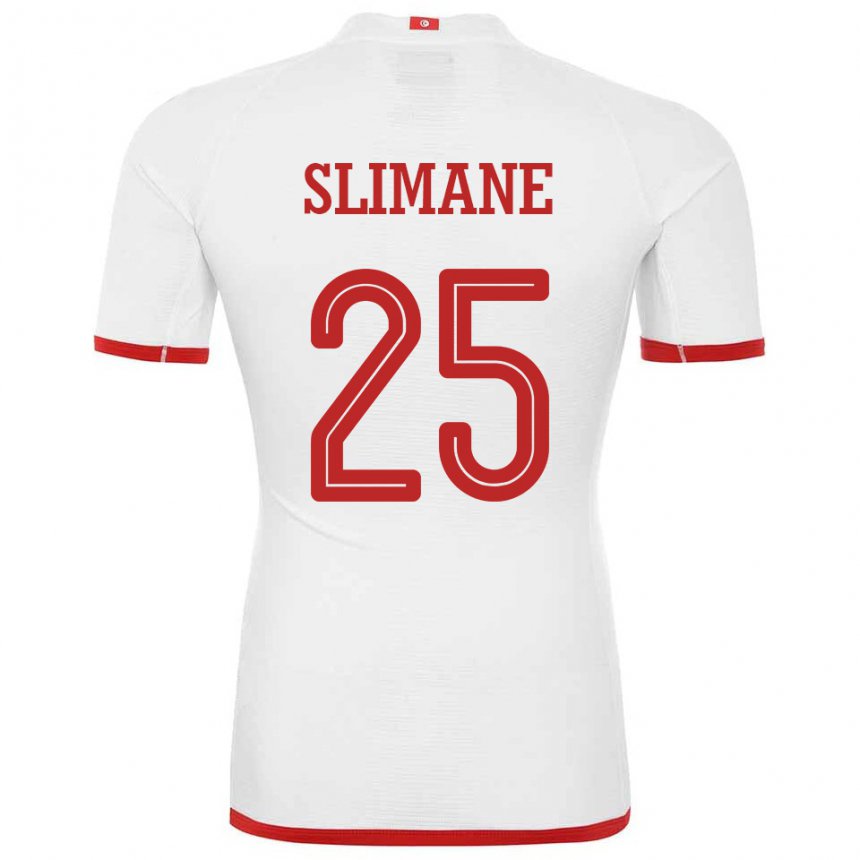 Niño Camiseta Túnez Anis Ben Slimane #25 Blanco 2ª Equipación 22-24 La Camisa Chile