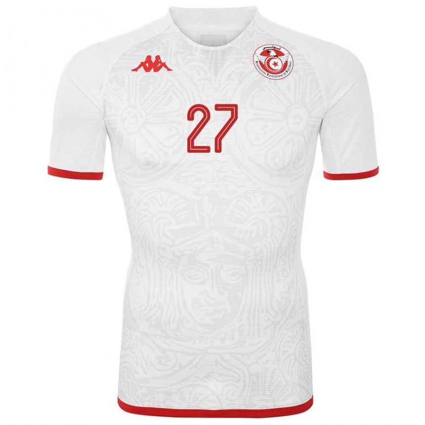 Niño Camiseta Túnez Issam Jebali #27 Blanco 2ª Equipación 22-24 La Camisa Chile