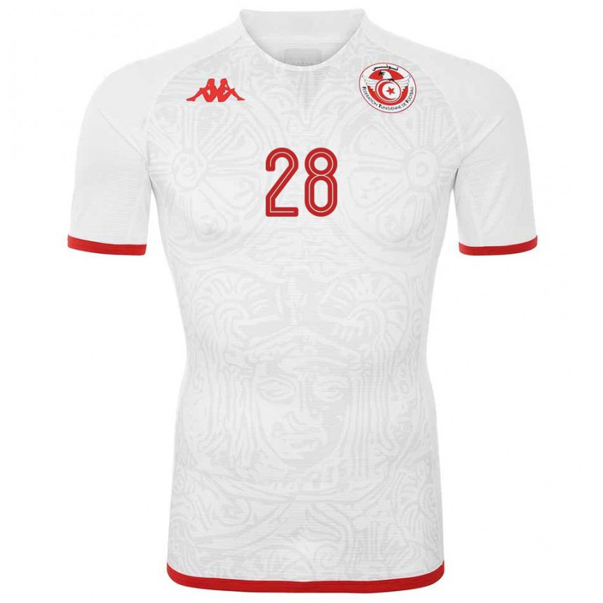 Niño Camiseta Túnez Aissa Laidouni #28 Blanco 2ª Equipación 22-24 La Camisa Chile