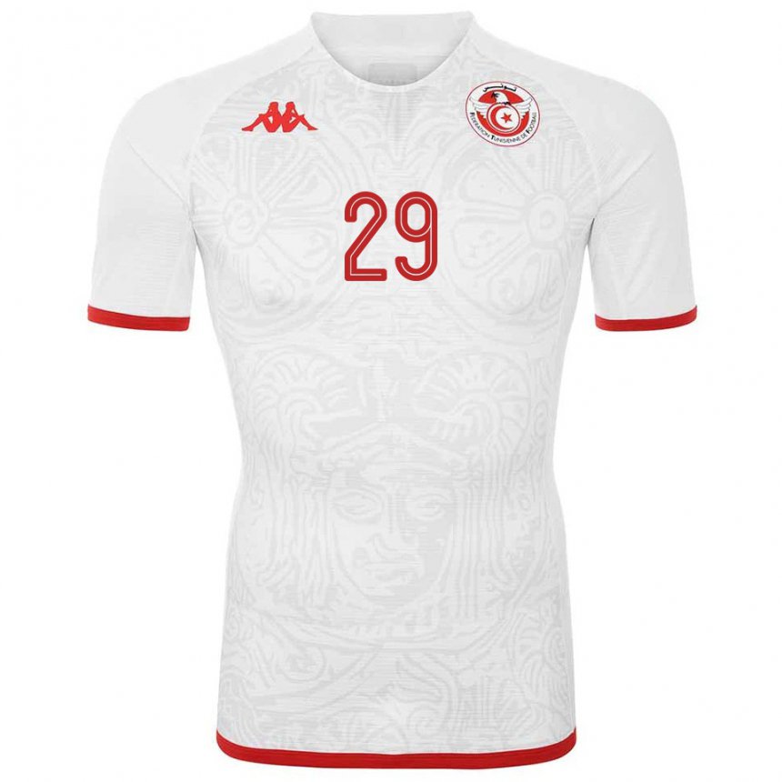 Niño Camiseta Túnez Sayfallah Ltaief #29 Blanco 2ª Equipación 22-24 La Camisa Chile