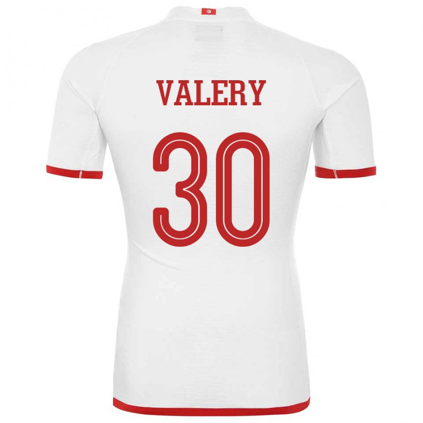 Niño Camiseta Túnez Yann Valery #30 Blanco 2ª Equipación 22-24 La Camisa Chile