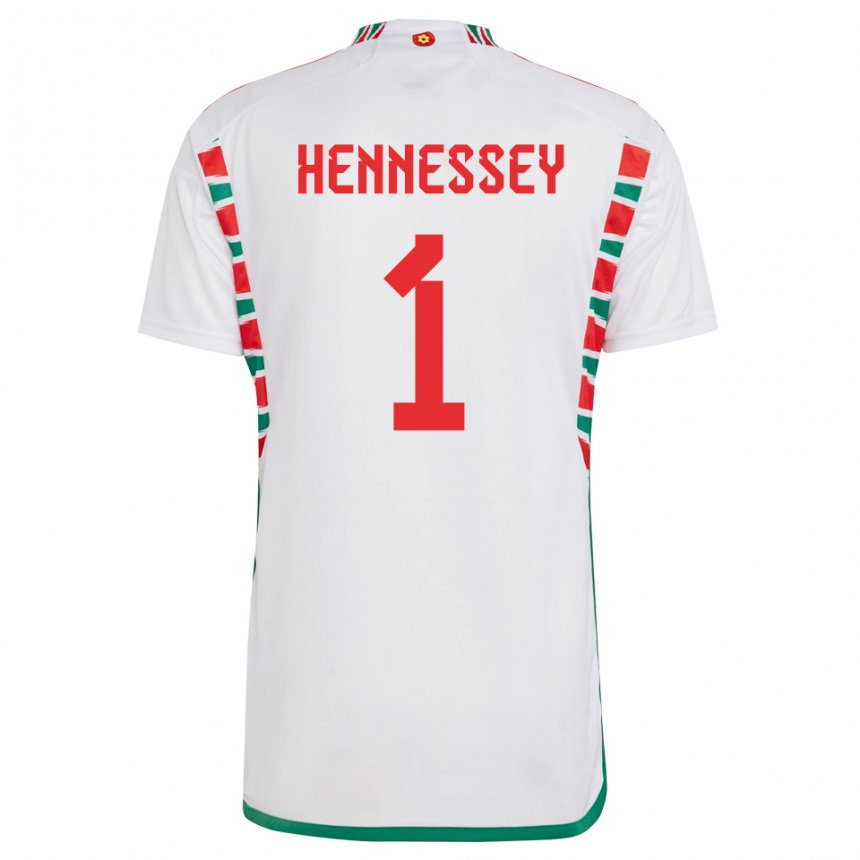 Niño Camiseta Gales Wayne Hennessey #1 Blanco 2ª Equipación 22-24 La Camisa Chile