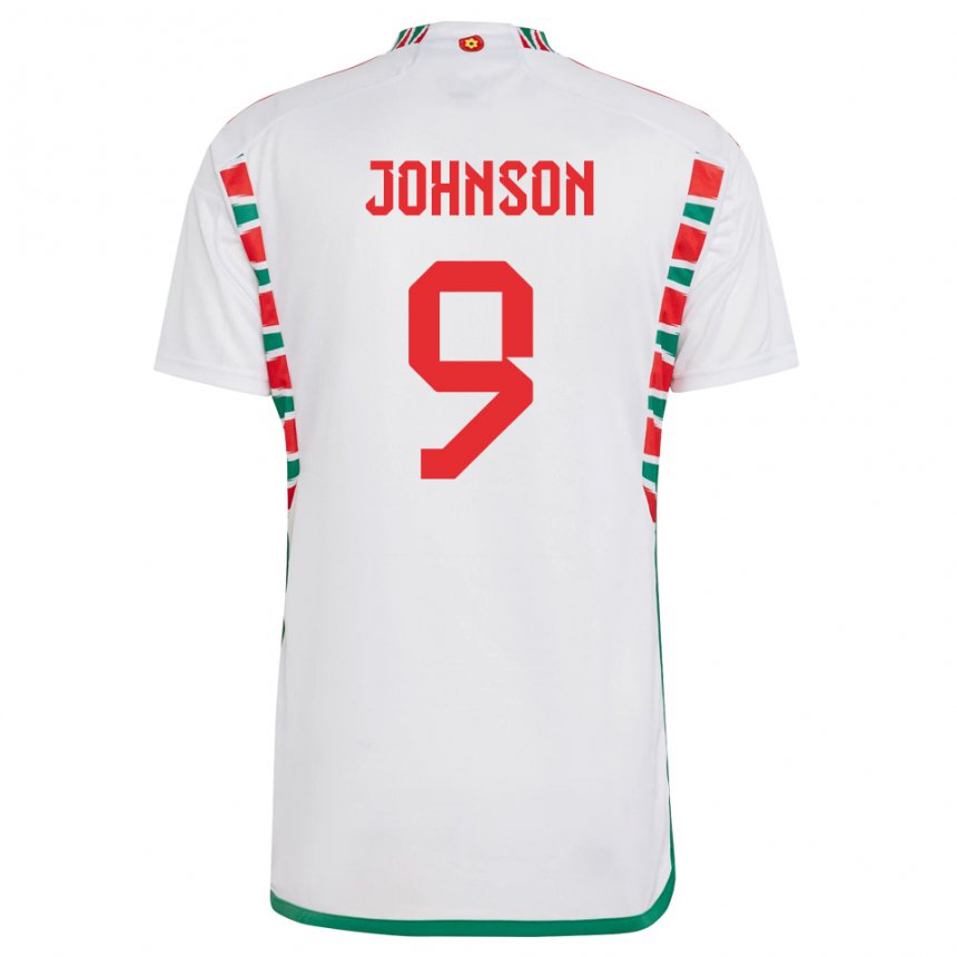 Niño Camiseta Gales Brennan Johnson #9 Blanco 2ª Equipación 22-24 La Camisa Chile