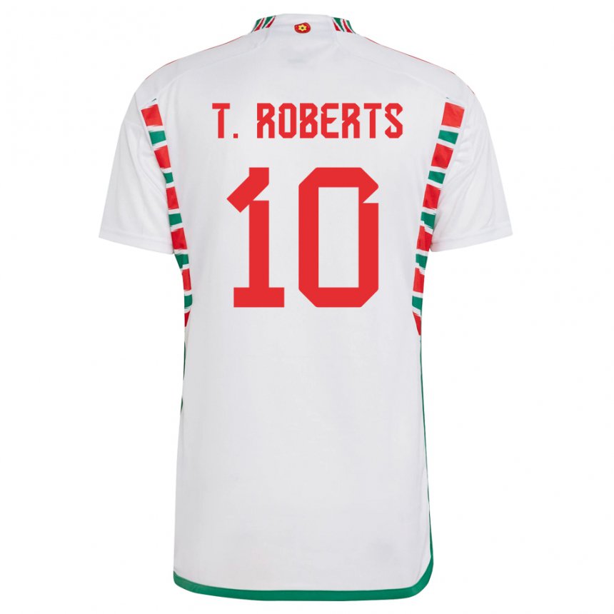 Niño Camiseta Gales Tyler Roberts #10 Blanco 2ª Equipación 22-24 La Camisa Chile