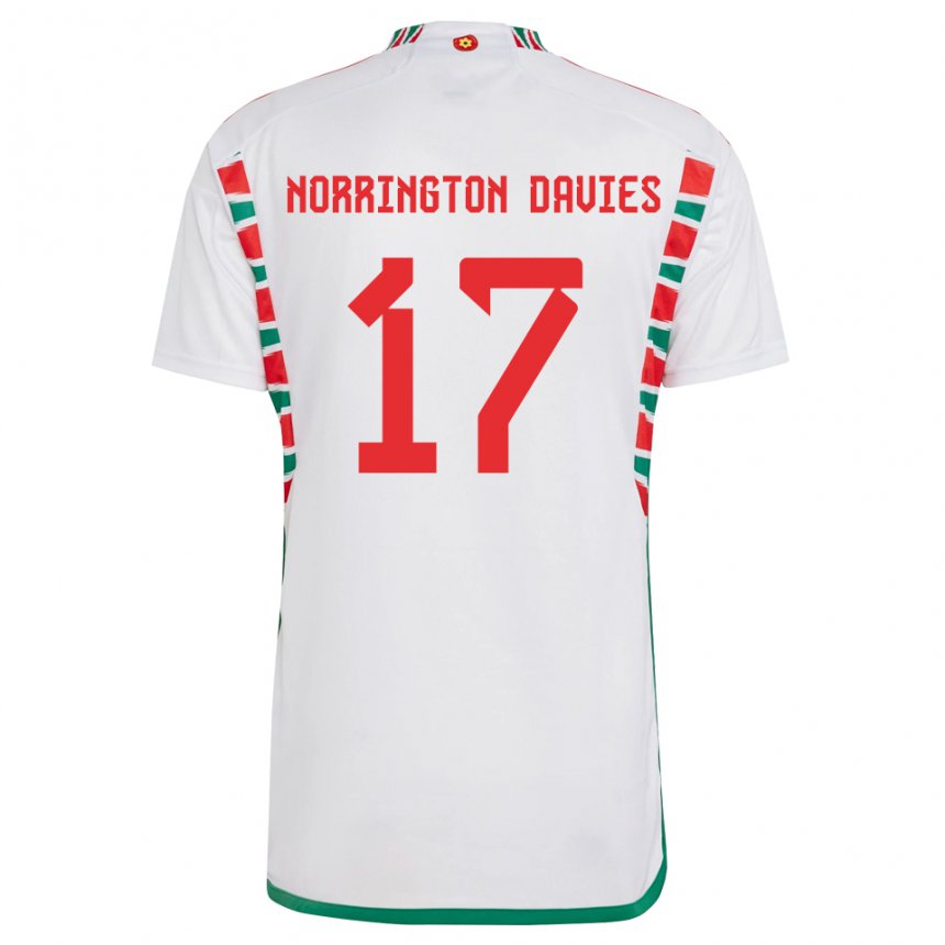 Niño Camiseta Gales Rhys Norrington Davies #17 Blanco 2ª Equipación 22-24 La Camisa Chile