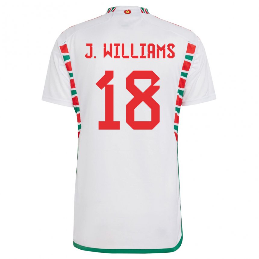 Niño Camiseta Gales Jonathan Williams #18 Blanco 2ª Equipación 22-24 La Camisa Chile