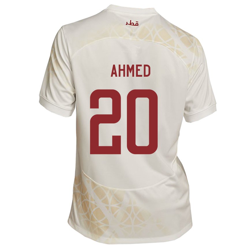 Niño Camiseta Catar Ahmed Fadel Hasaba #20 Beis Dorado 2ª Equipación 22-24 La Camisa Chile