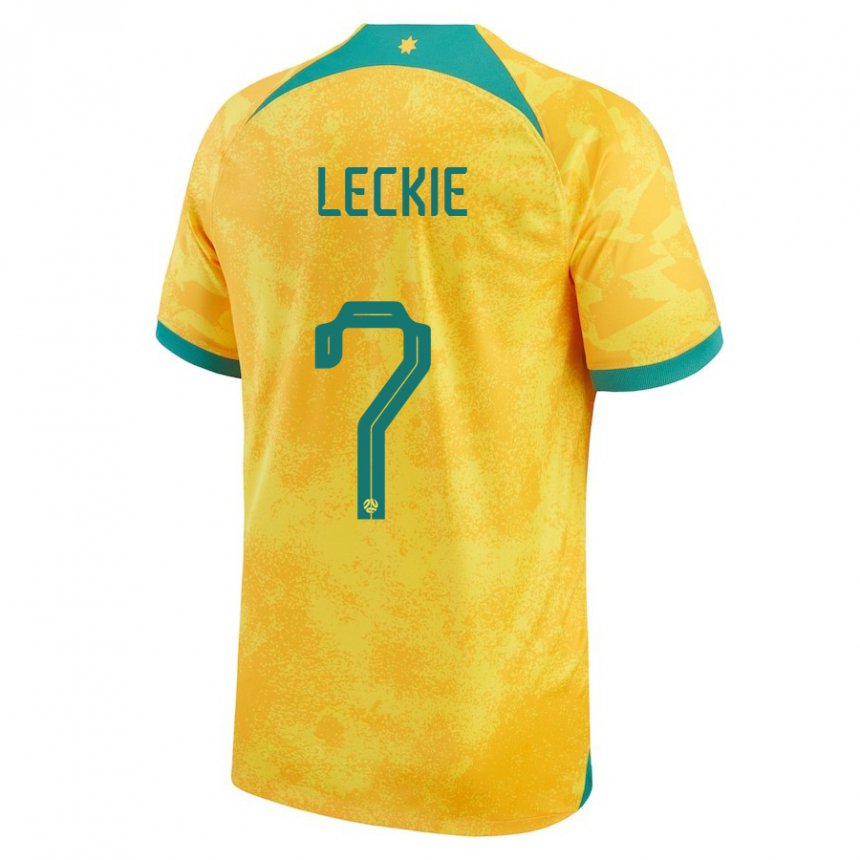 Hombre Camiseta Australia Mathew Leckie #7 Dorado 1ª Equipación 22-24 La Camisa Chile