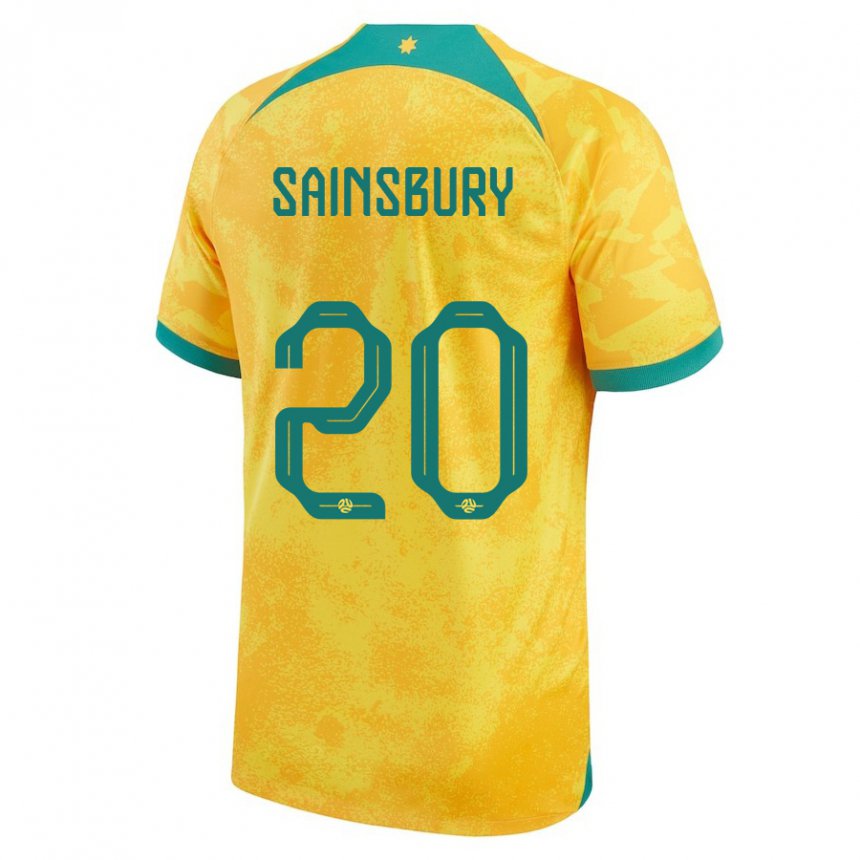 Hombre Camiseta Australia Trent Sainsbury #20 Dorado 1ª Equipación 22-24 La Camisa Chile