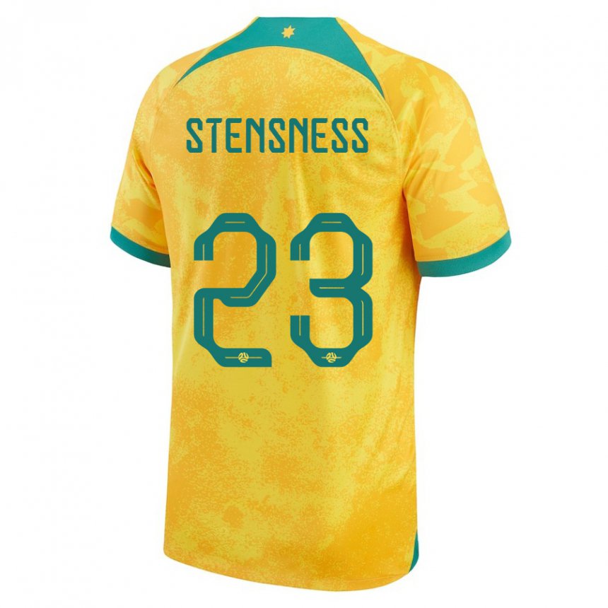 Hombre Camiseta Australia Gianni Stensness #23 Dorado 1ª Equipación 22-24 La Camisa Chile