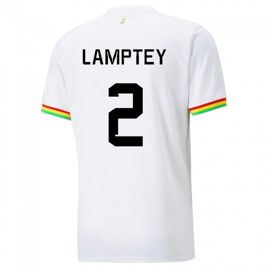 Hombre Camiseta Ghana Tariq Lamptey #2 Blanco 1ª Equipación 22-24 La Camisa Chile