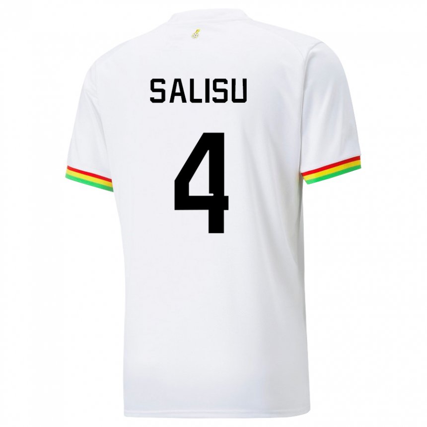 Hombre Camiseta Ghana Mohammed Salisu #4 Blanco 1ª Equipación 22-24 La Camisa Chile