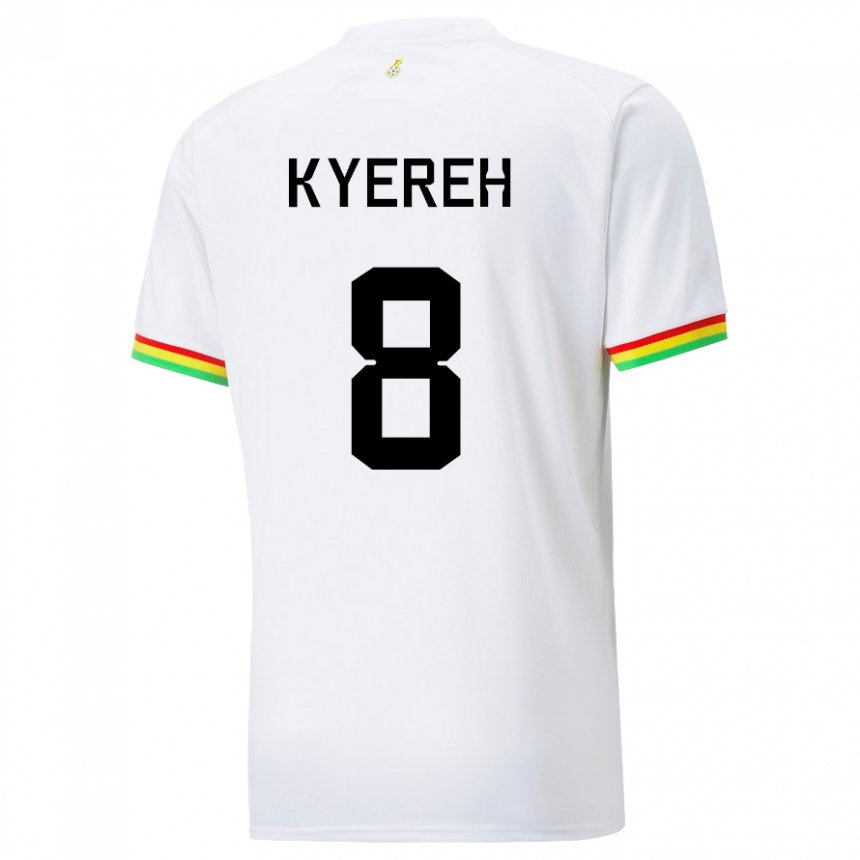 Hombre Camiseta Ghana Daniel-kofi Kyereh #8 Blanco 1ª Equipación 22-24 La Camisa Chile