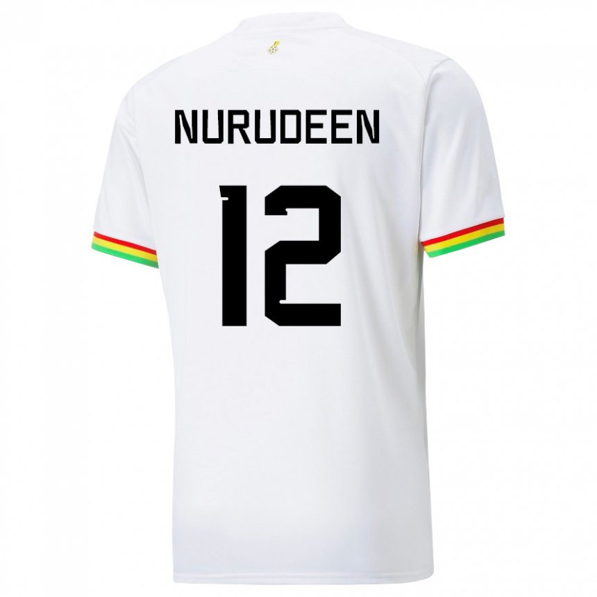 Hombre Camiseta Ghana Abdul Nurudeen #12 Blanco 1ª Equipación 22-24 La Camisa Chile