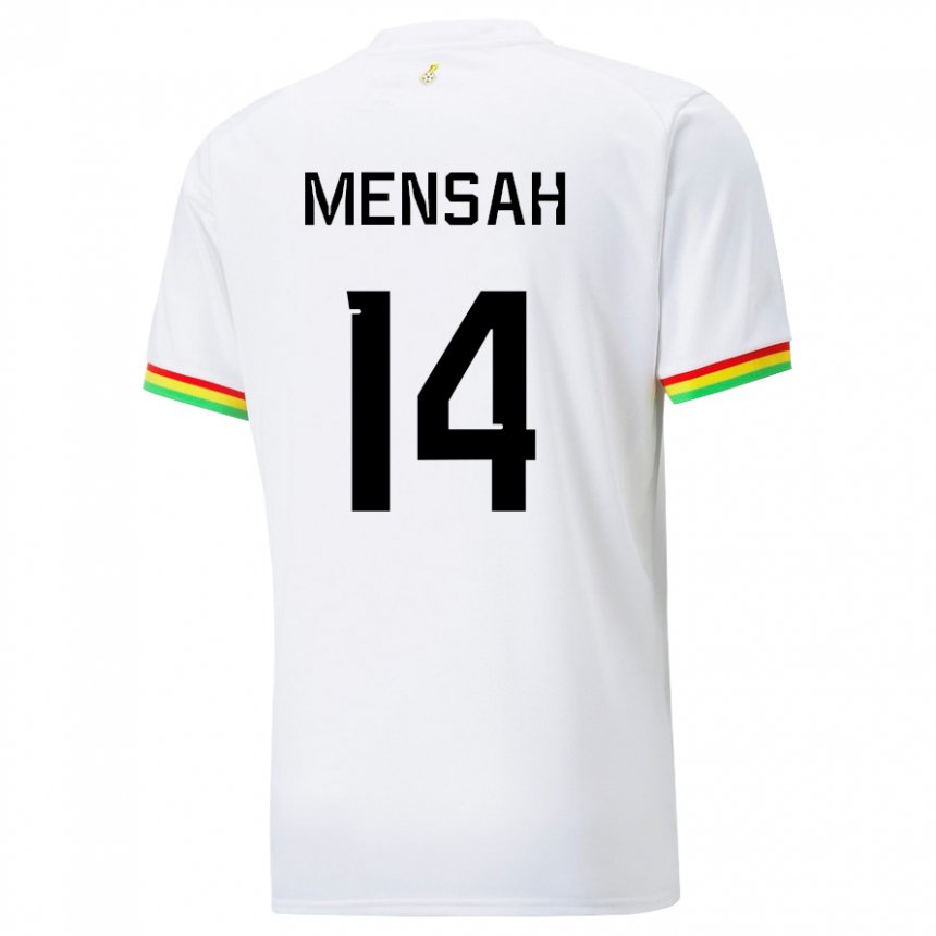 Hombre Camiseta Ghana Gideon Mensah #14 Blanco 1ª Equipación 22-24 La Camisa Chile
