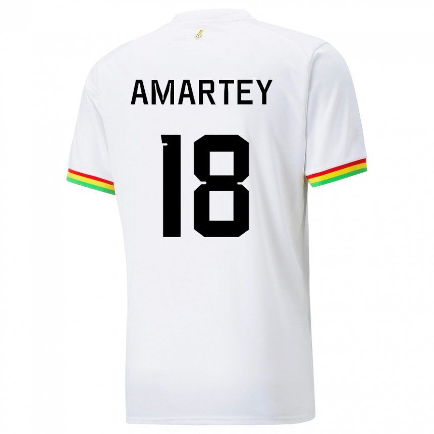 Hombre Camiseta Ghana Daniel Amartey #18 Blanco 1ª Equipación 22-24 La Camisa Chile