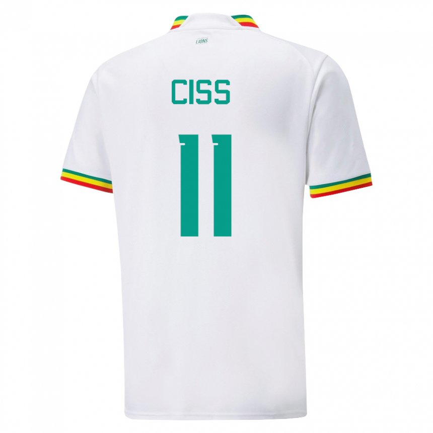 Hombre Camiseta Senegal Pathe Ciss #11 Blanco 1ª Equipación 22-24 La Camisa Chile