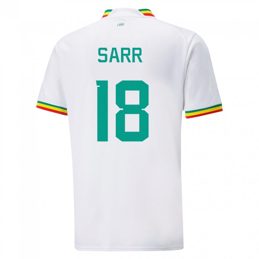 Hombre Camiseta Senegal Ismaila Sarr #18 Blanco 1ª Equipación 22-24 La Camisa Chile