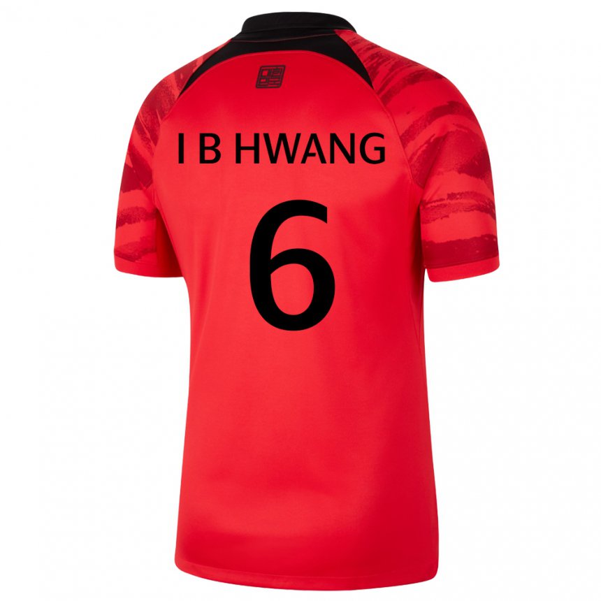 Hombre Camiseta Corea Del Sur In-beom Hwang #6 Rojo Volver 1ª Equipación 22-24 La Camisa Chile