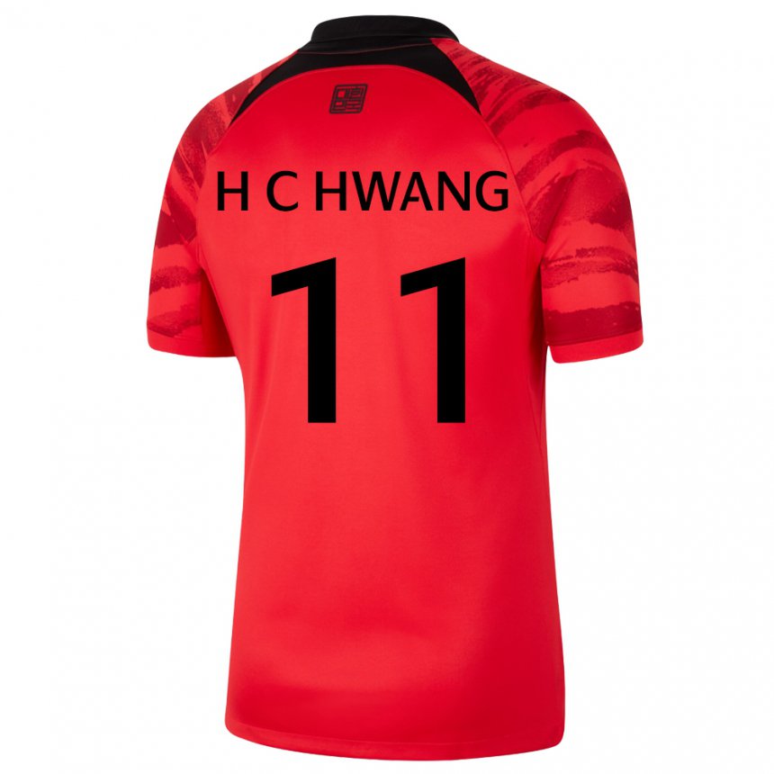 Hombre Camiseta Corea Del Sur Hee-chan Hwang #11 Rojo Volver 1ª Equipación 22-24 La Camisa Chile