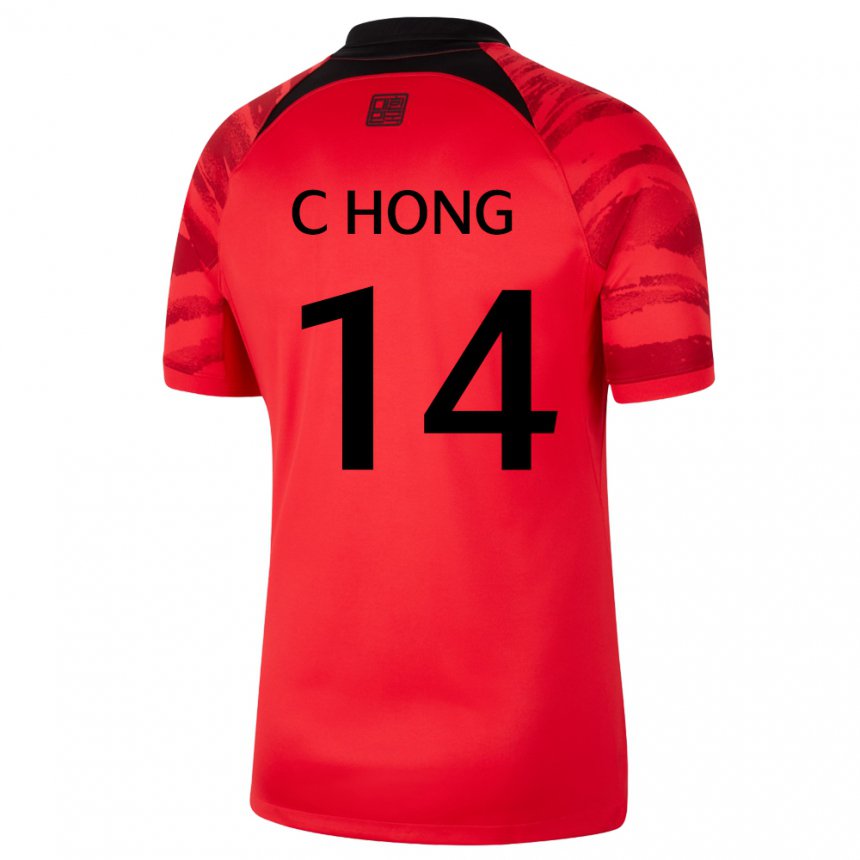 Hombre Camiseta Corea Del Sur Chul Hong #14 Rojo Volver 1ª Equipación 22-24 La Camisa Chile
