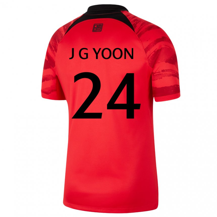 Hombre Camiseta Corea Del Sur Jong-gyu Yoon #24 Rojo Volver 1ª Equipación 22-24 La Camisa Chile