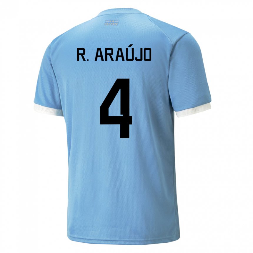 Hombre Camiseta Uruguay Ronald Araujo #4 Azul 1ª Equipación 22-24 La Camisa Chile