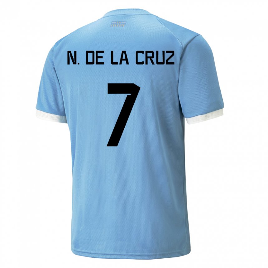 Hombre Camiseta Uruguay Nicolas De La Cruz #7 Azul 1ª Equipación 22-24 La Camisa Chile