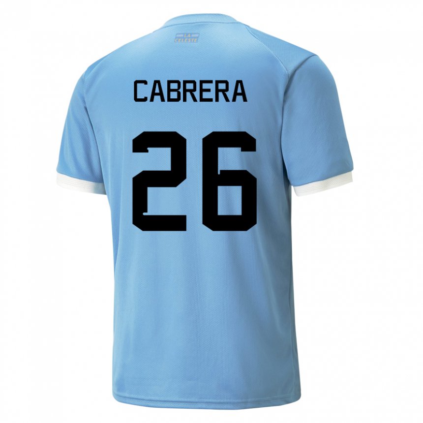 Hombre Camiseta Uruguay Leandro Cabrera #26 Azul 1ª Equipación 22-24 La Camisa Chile