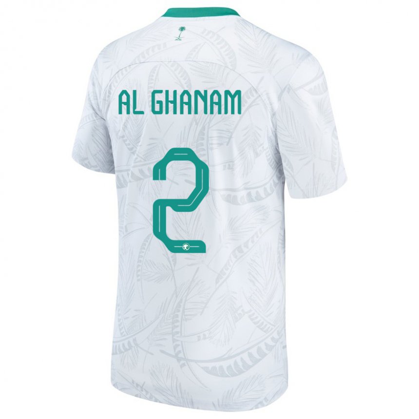 Hombre Camiseta Arabia Saudita Sultan Al Ghanam #2 Blanco 1ª Equipación 22-24 La Camisa Chile