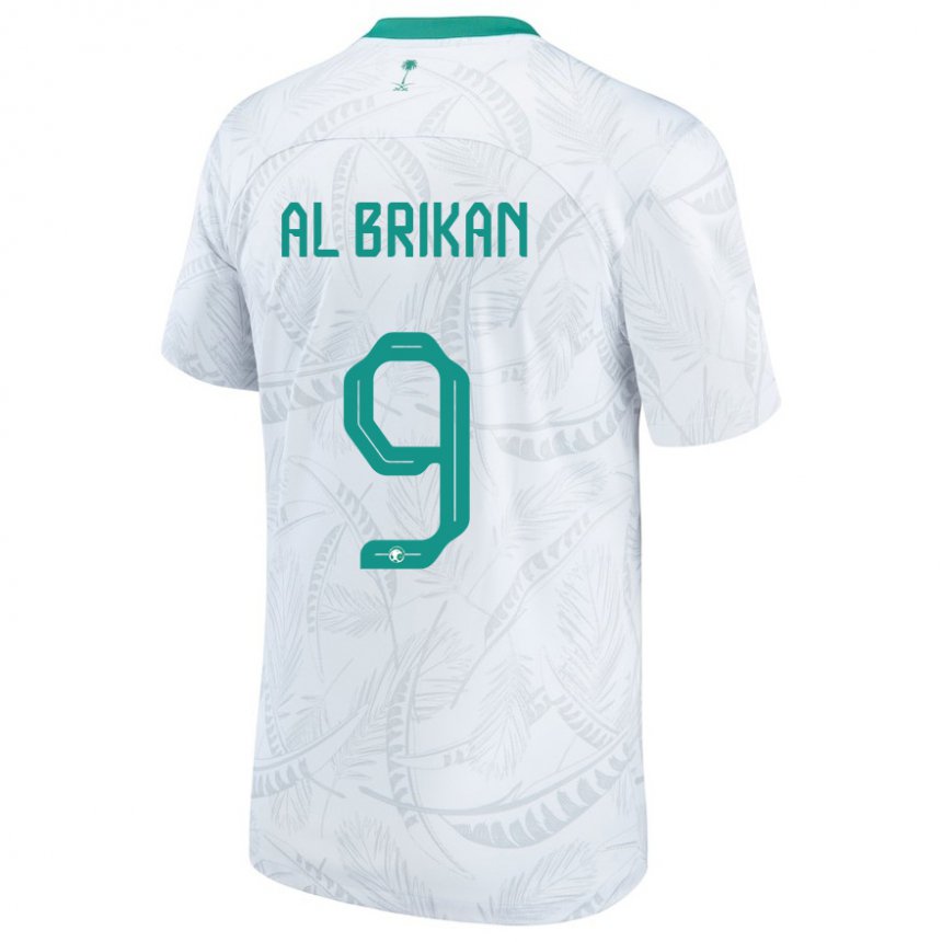 Hombre Camiseta Arabia Saudita Feras Al Brikan #9 Blanco 1ª Equipación 22-24 La Camisa Chile